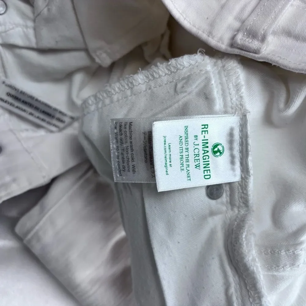 J. Crew Women’s Slim White Jeans. Size 30. Cool Look!  Nice Condition!